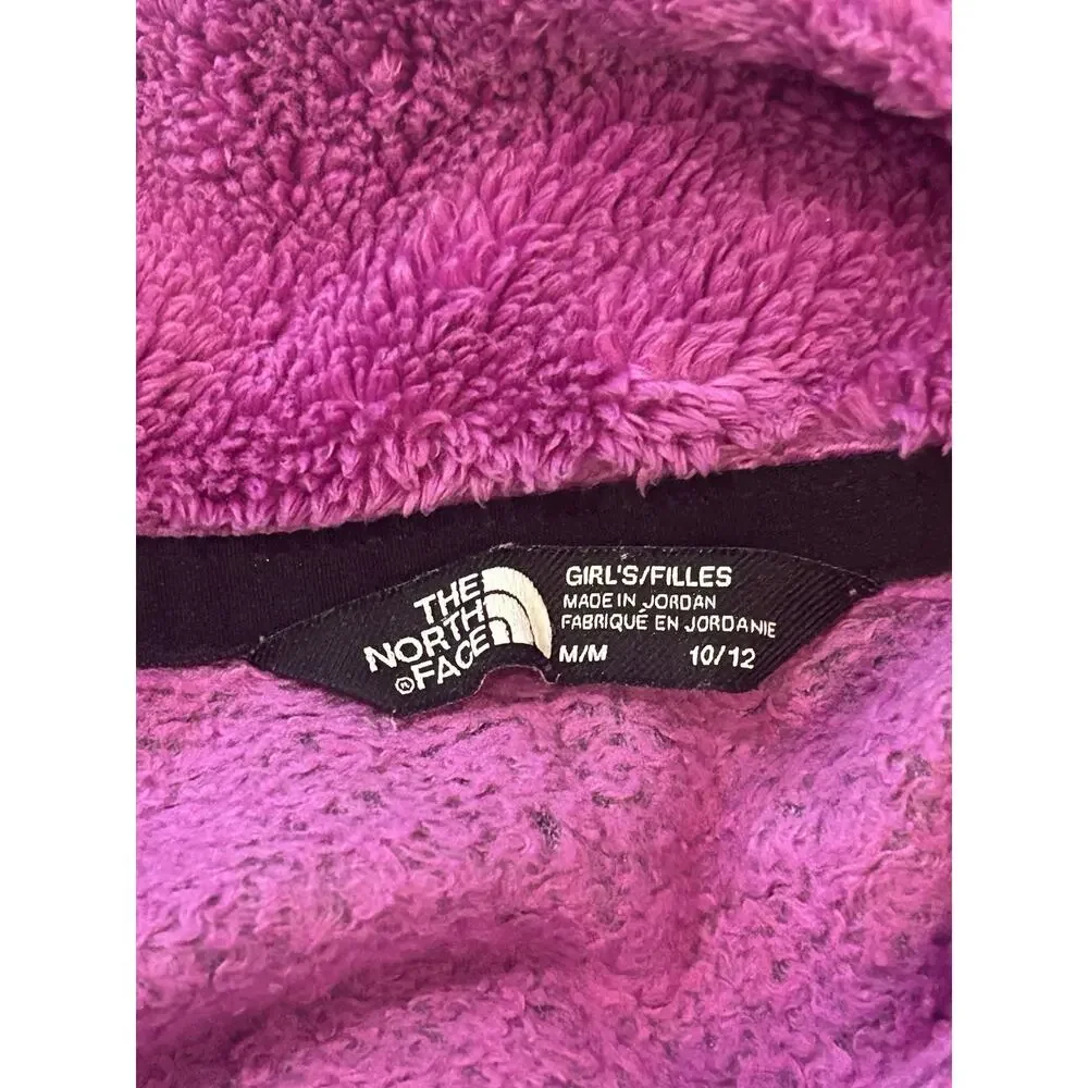 The North Face Purple Cropped Full Zip Fleece Jacket Girls size 10/12